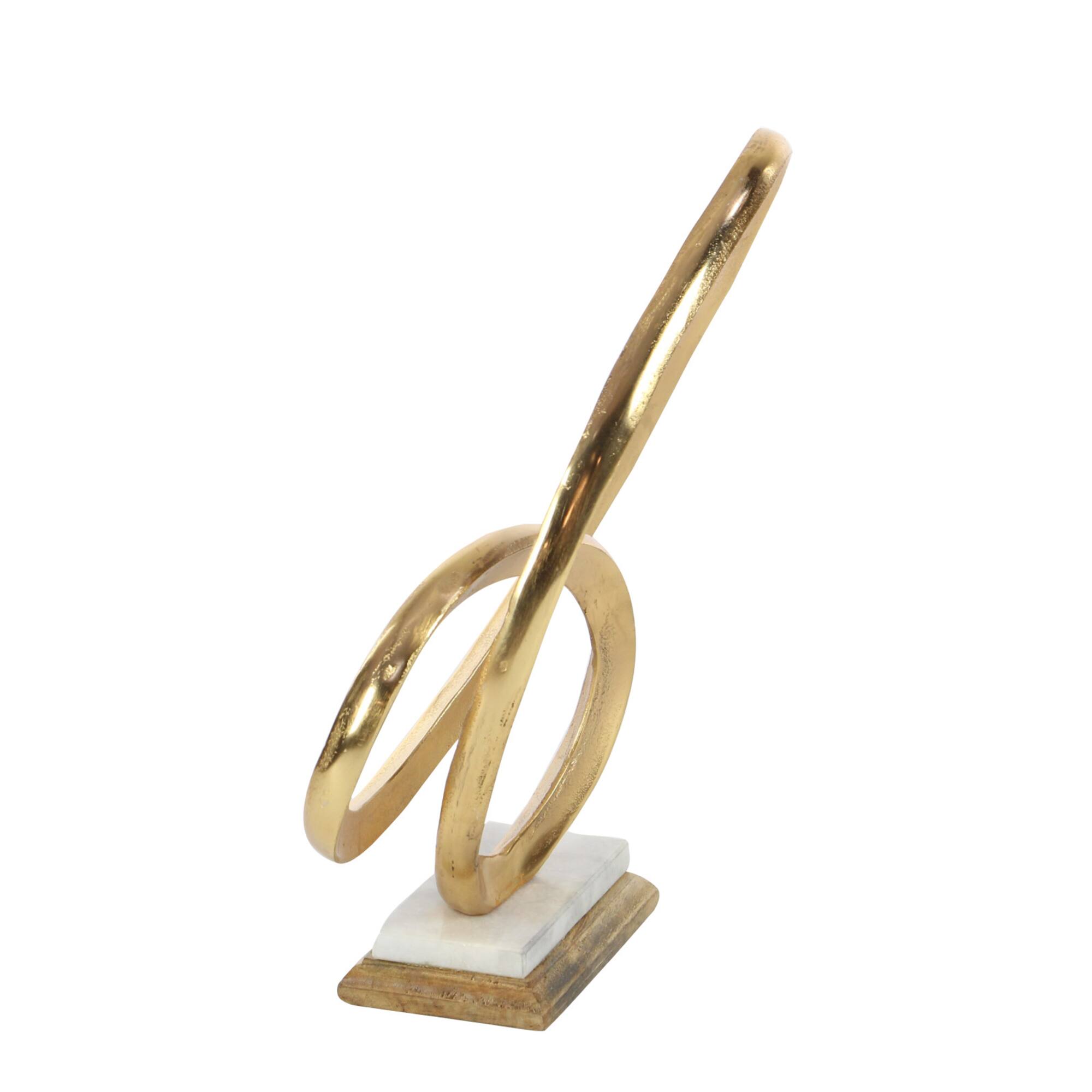 CosmoLiving by Cosmopolitan 17" Gold Aluminum Geometric Sculpture